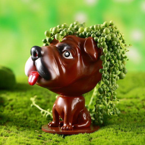 3D Printed Animal Head Planter Dog - Image 3