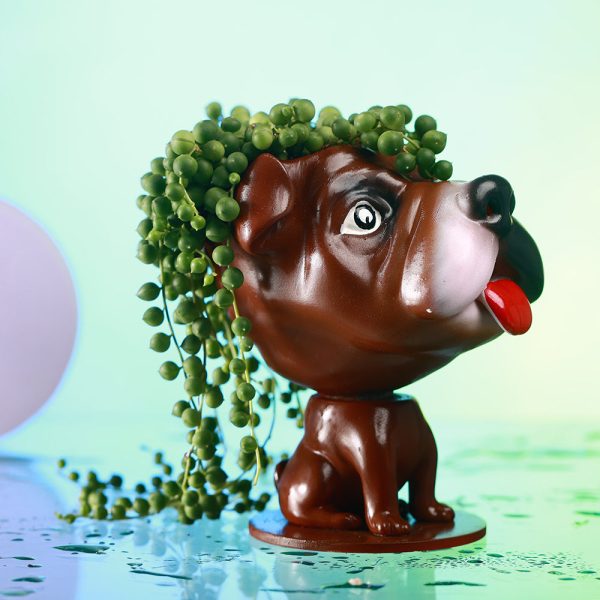 3D Printed Animal Head Planter Dog - Image 4