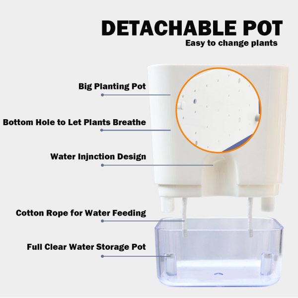 Self Watering Rectangular Planter for Indoor Plants By Planterhoma - Image 8