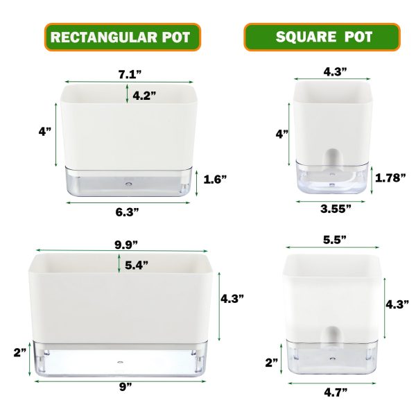Self Watering Rectangular Planter for Indoor Plants By Planterhoma - Image 7
