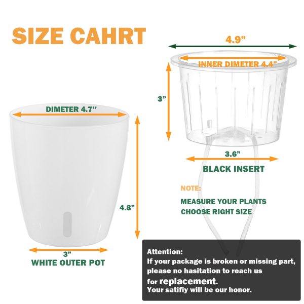 Self Watering Planter for African Violet With Indicator (Clear Insert) - Image 6